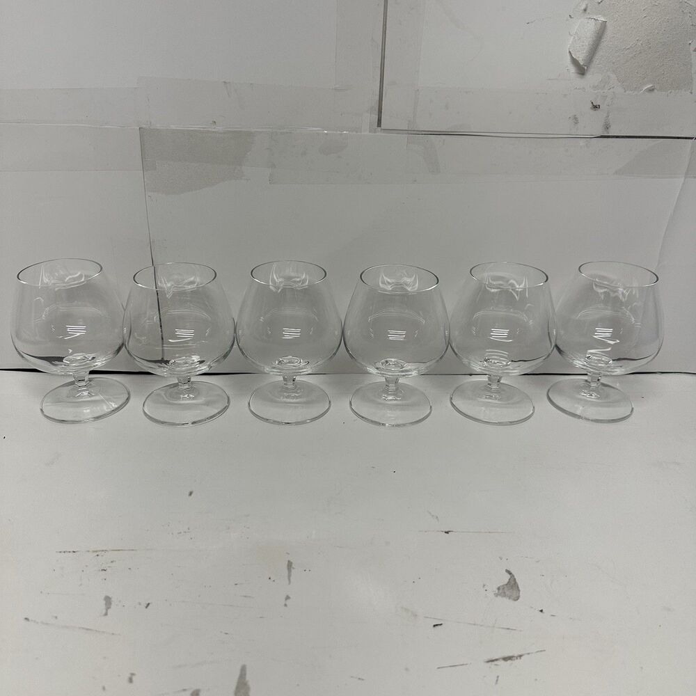 Set of 6 Clear Brandy Snifter Glasses Cognac Balloon Goblets Barware